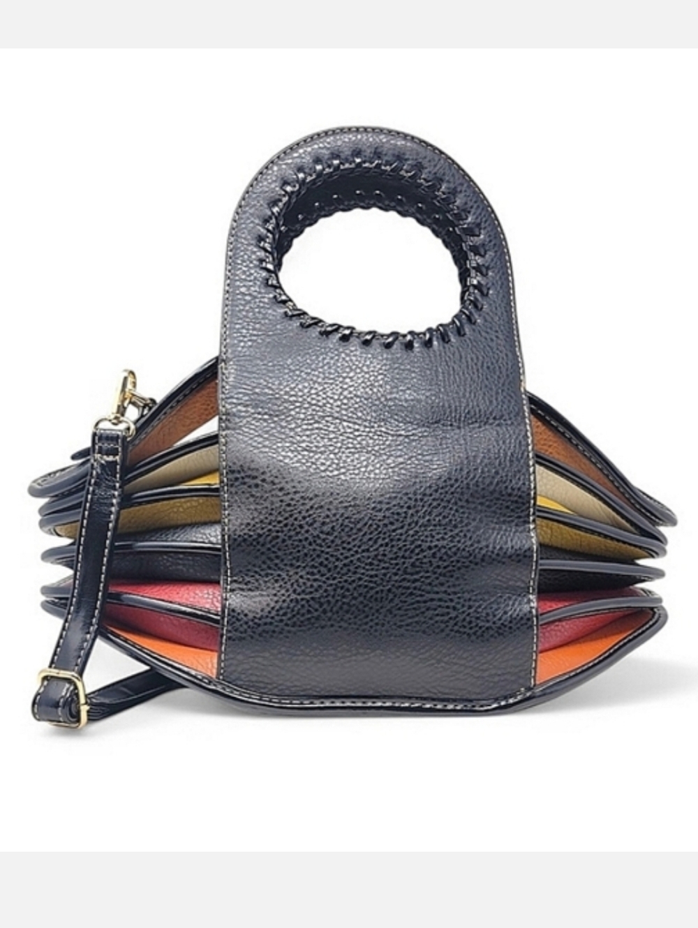 Accordian Style Stiched Satchel